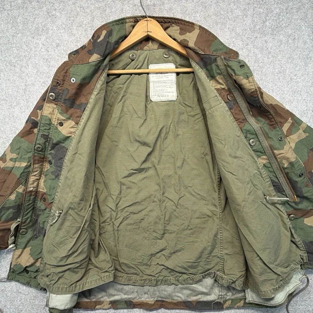 Vintage Alpha Industries M65 Field Jacket Mens Medium Woodland Camo 80s US Army